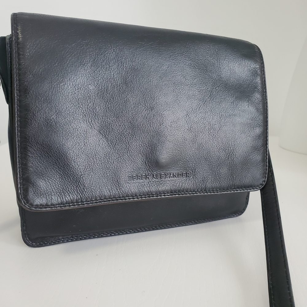 Derek Alexander Black Leather Crossbody Bag